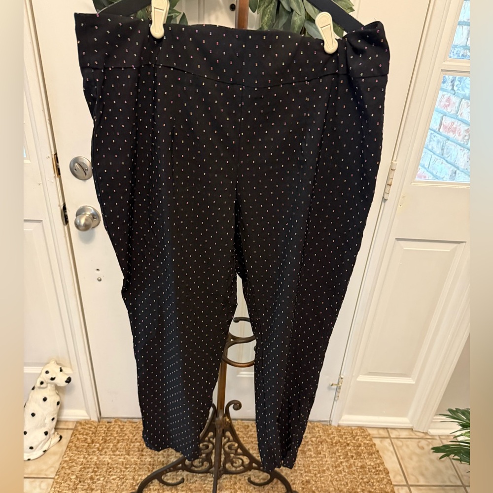 Cato Classic Embroidered Dot Stretch High Waist Ankle Pants 18W